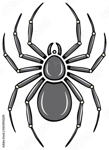 Stylized Illustration of an Eight-Legged Spider Creature with Segmented Limbs