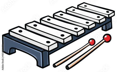 Musical Xylophone With Two Drumsticks For Children's Entertainment and Learning