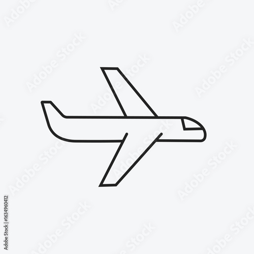 Airplane and Airline Flight Icon for Air Travel, Vacation Trips, and Transportation