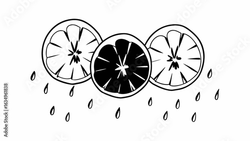 Fresh citrus slices with refreshing drops perfect for healthy living and vibrant design projects