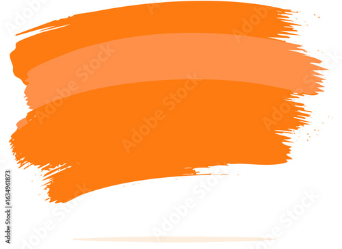 Abstract orange brush strokes with layered effect and rough edges