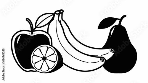 Vibrant assortment of healthy fruits like apples, bananas, oranges, and pears for fresh food concepts