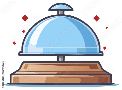 Hotel Service Call Bell Icon Illustration Hospitality Reception Desk Cartoon Drawing
