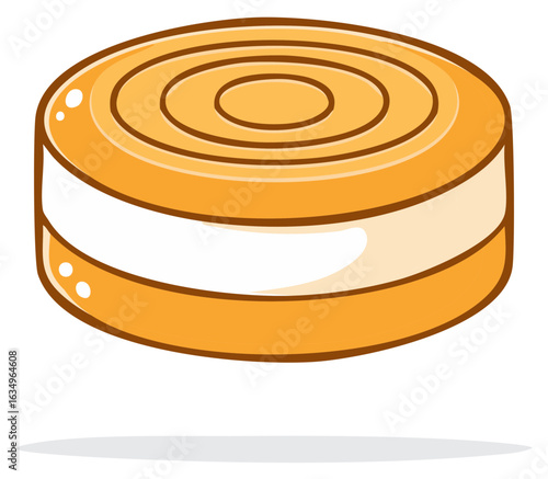 Vibrant orange cream cookie illustration sweet snack and dessert treat