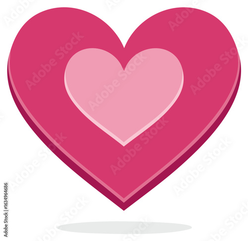 Pink Heart within Heart Symbol of Romance and Love