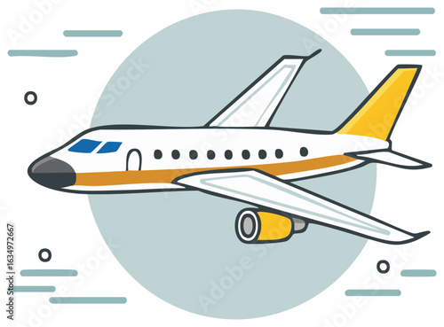 Cartoon plane illustration for travel and transportation concepts