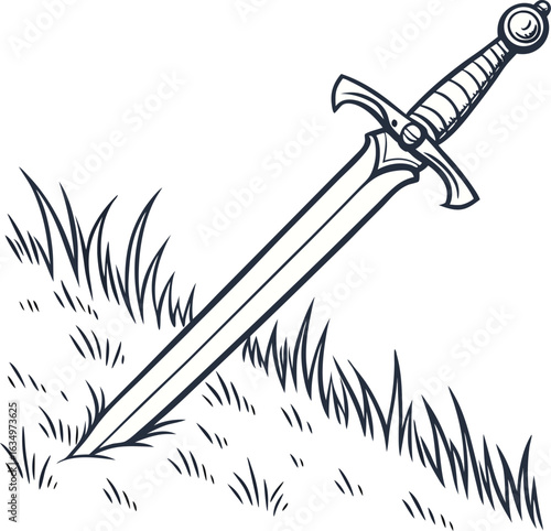 vector illustration of a sword