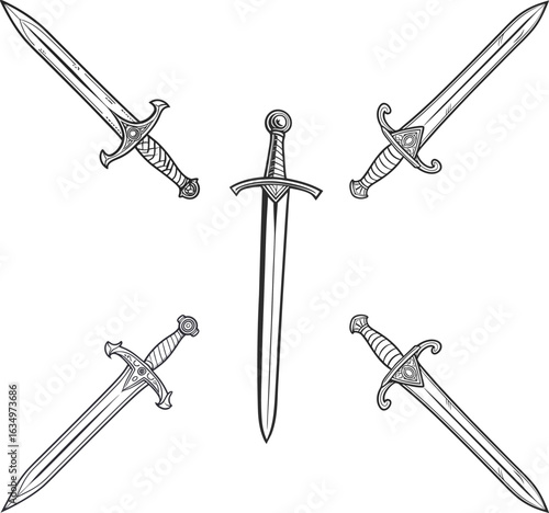 vector illustration of a sword