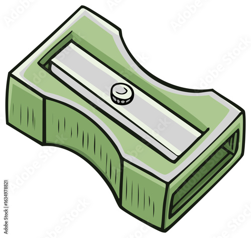 Green Pencil Sharpener Illustration Sharpener for Pencils School Supplies Stationery Art Supplies Drawing Equipment