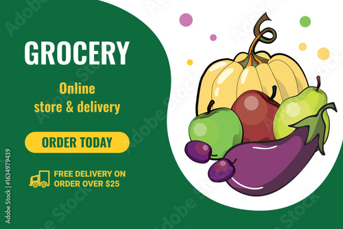 Organic Grocery shopping concept