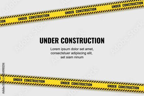 Realistic Under construction yellow tape.