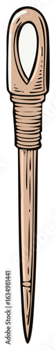 Illustration of Fid Marlinspike with Handle Used for Rope Work and Knot Tying