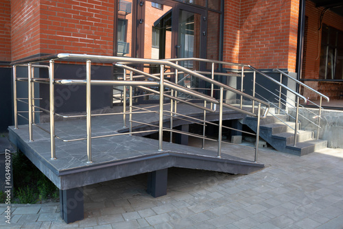Stainless steel handrails for ramps and porches.
