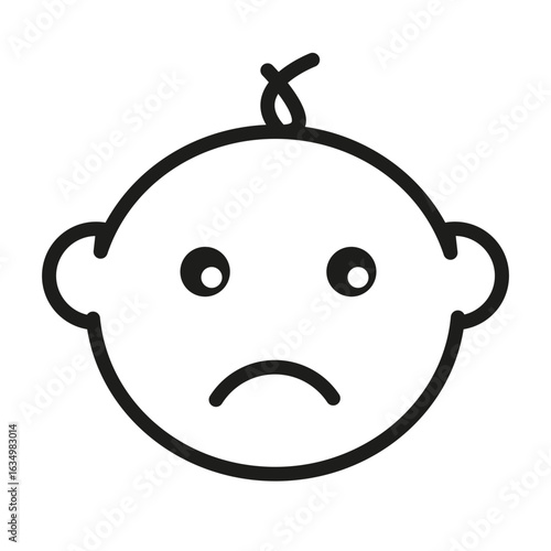 icon of a sad baby face showing negative emotion