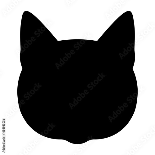 graphic silhouette illustration of a cat head