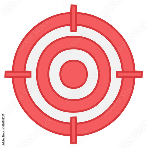 Red and white target with crosshairs accuracy aim bullseye achievement focus precision