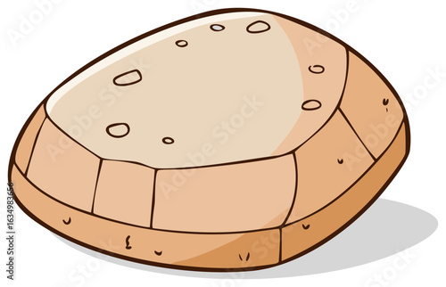 Cartoon Illustration of a Brown Stone Rock Pebble Design Element Graphic