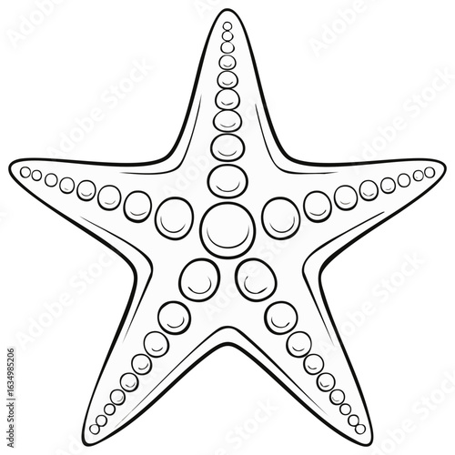 Artistic Starfish Illustration With Linear Design and Circular Accents for Creative Marine Concepts