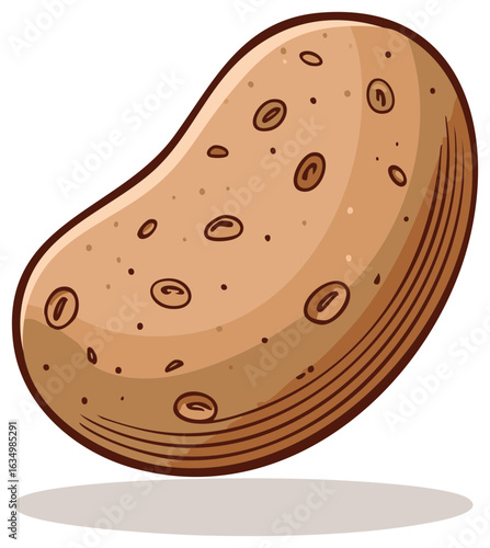 Cute cartoon style potato illustration fresh organic root vegetable produce healthy food