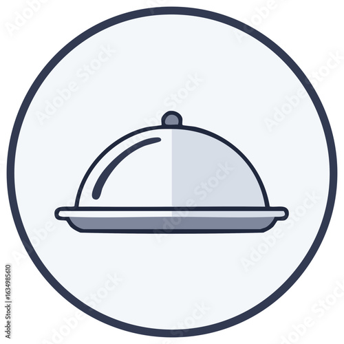 Covered Food Platter Icon Restaurant Meal Delivery Service Catering Dish