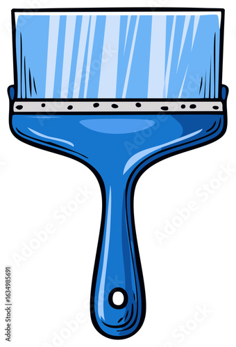 Blue Paint Brush with Light Reflective Bristles for Painting Illustration Art