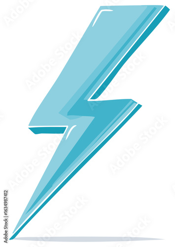 Free Download Shiny blue lightning bolt cartoon illustration dynamic graphic icon for energy - GFXLoad
