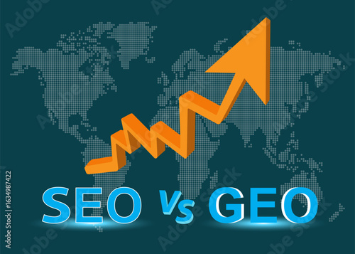Increasing website visibility and search rankings. Search Engine Optimization vs Generative Engine Optimization Concept.