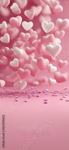 pink background hearts 