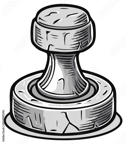 Stone Chess Pawn Game Piece Graphic Illustration Strategic Play Element Icon