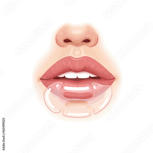 Vector illustration of lip mask patch beauty style on white background
