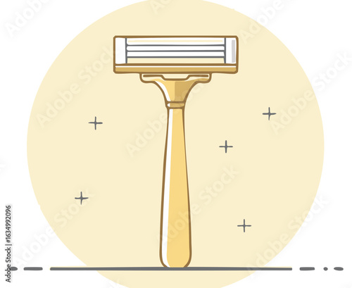 Yellow Razor for Shaving and Hair Removal Grooming Tool Illustration