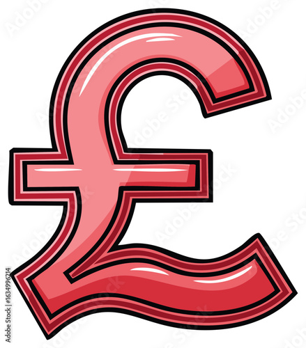 Cartoon illustration of a British Pound Sterling symbol.