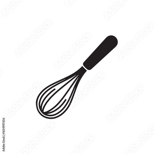 Black silhouette whisk for cooking and baking kitchen utensil