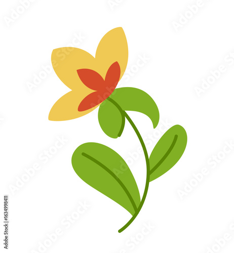 Childrens prehistoric plant. Tropical exotic plant. Unusual flowers of the Jurassic jungle. Vector illustration .
