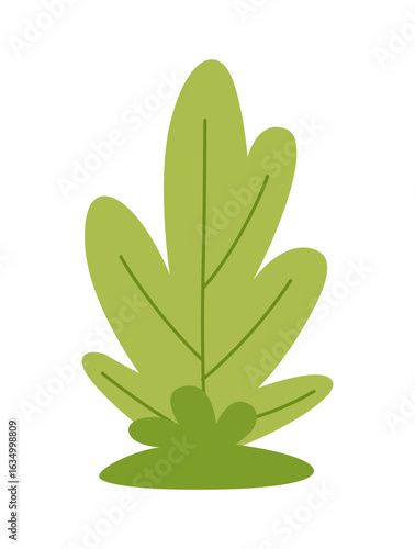 Childrens cartoon prehistoric bush or tree. Prehistoric plant. Vector illustration.