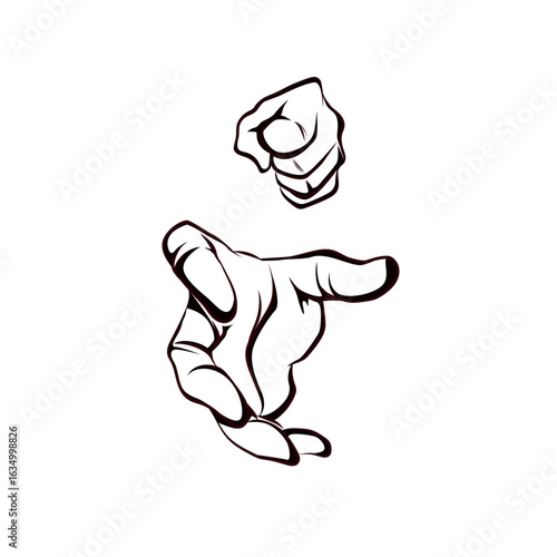 Unedited male hands exerting great attack power.