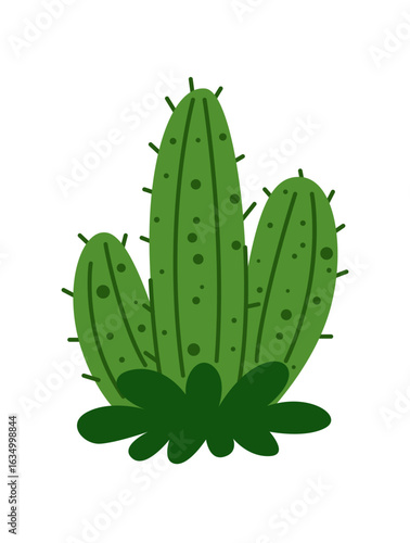 Childrens cartoon cute cactus. Vector illustration.