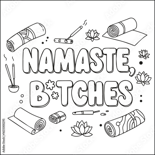 Cute swear word. Bold and easy coloring pages for adults