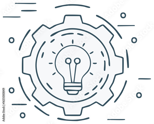 Creative Idea Conceptualization Gear Light Bulb Generating Solutions Innovation Thinking