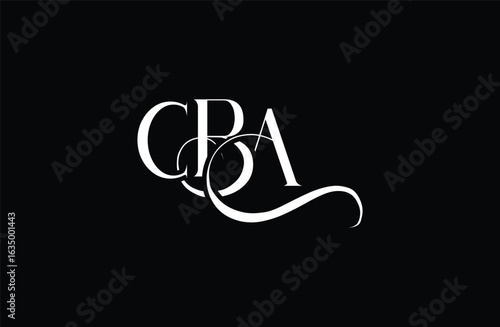 Initial CBA letter logo design. Elegant Monogram Logo Design with Decorative Elements and Typography