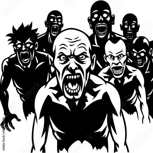 set of funny cartoon zombie