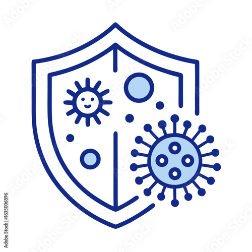 Immune System Shield Icon | Virus and Bacteria Protection Vector