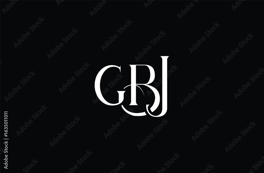 Initial GBJ letter logo design. Elegant Monogram Logo Design with Decorative Elements and Typography Initial GBJ letter logo design. Elegant Monogram Logo Design with Decorative Elements and Typography