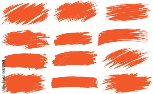 Abstract grunge brush stroke isolated. Editable vector Set of colorful brush strokes, lines, Brush stain. Grungy brushes collection. Vector black paint brush. Rectangle brush collection.