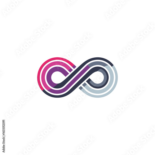 Abstract Striped Infinity Symbol Elegant Flat Design Element Graphic Resource