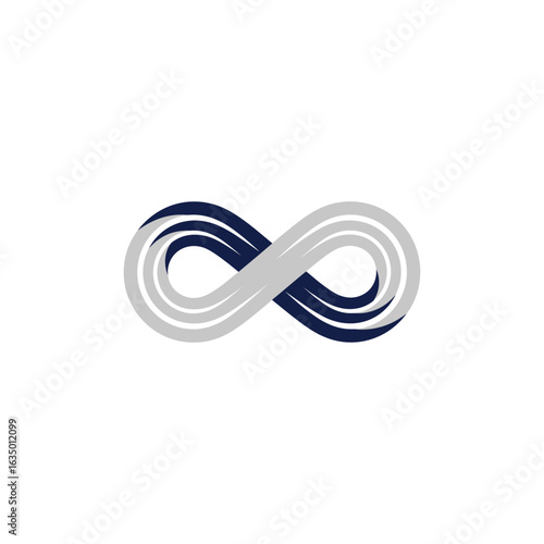 Minimalist Line Art Infinity Loop Shape Symbol Continuous Icon Design