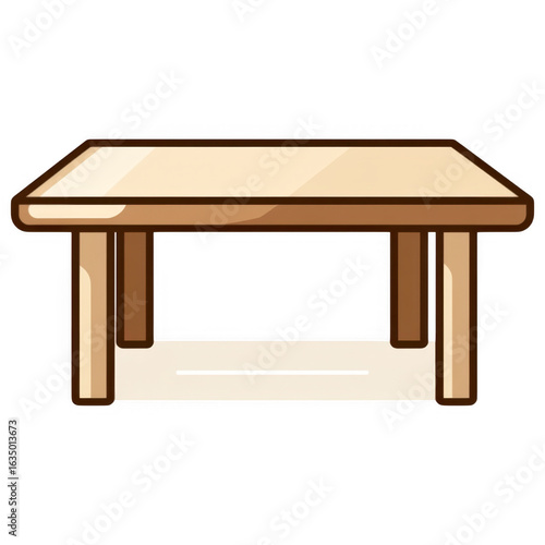 Minimalist Wooden Table Illustration: A simple, clean illustration of a wooden table, perfect for adding a touch of rustic charm to any design or project. 