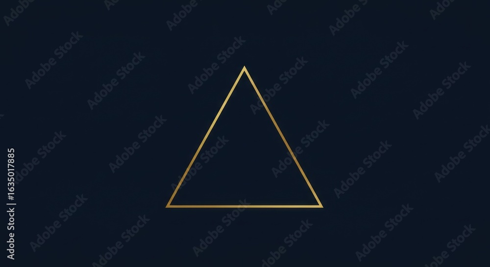 Elegant Golden Triangle on Deep Navy Background: Minimalist Geometric Design Elegant Golden Triangle on Deep Navy Background: Minimalist Geometric Design