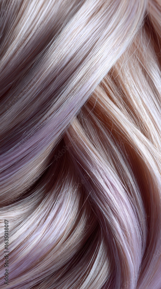 Naklejka premium High-Gloss Artificial Hair Extensions in Pastel Tones
