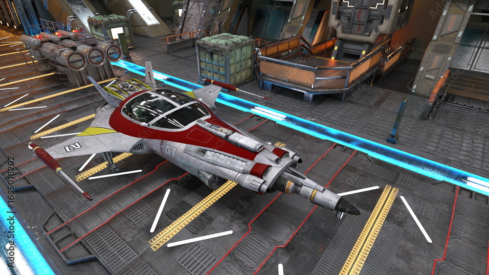 Fototapeta premium 宇宙船格納庫 3DCGレンダリング